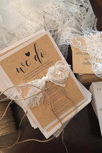 diy wedding invitations lace wedding invitations rustic paper