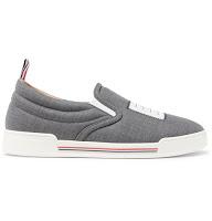 Slippin' Sartorial:  Thom Browne Logo-Appliquéd Wool Slip-On Sneakers