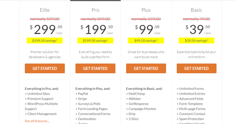 WPForms Pricing