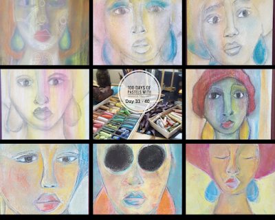 100 Day Project - 100 Pastel Sketches 33 - 40