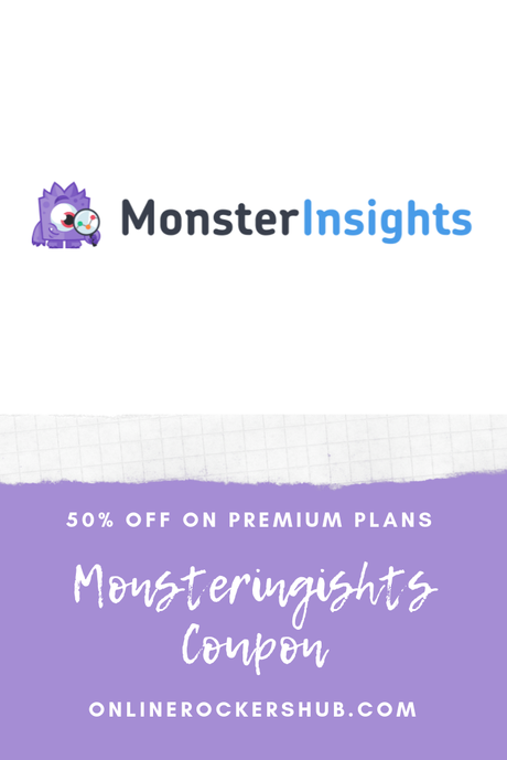 MonsterInsights Coupon - 50% Instant Discount on MonsterInsights Premium! - Pinterest Image