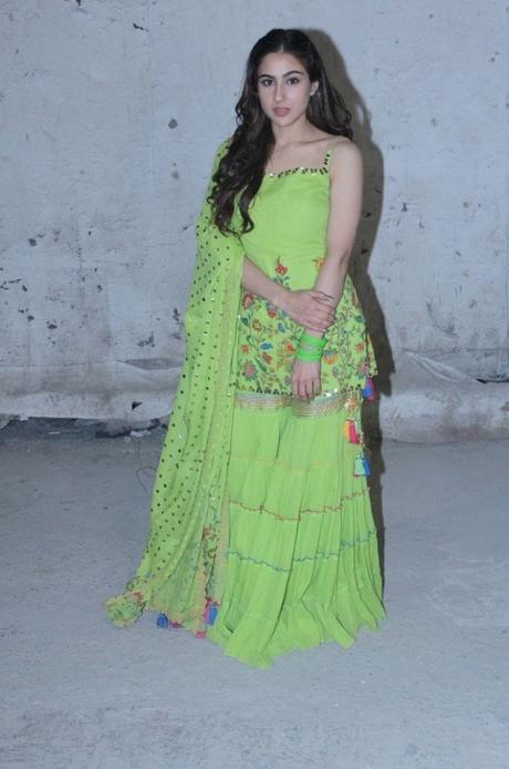 Sara Ali Khan wearing Green color dress