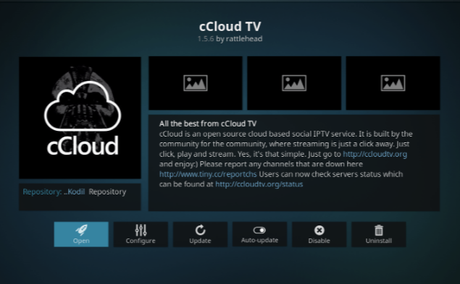 cCloud TV - best live tv kodi