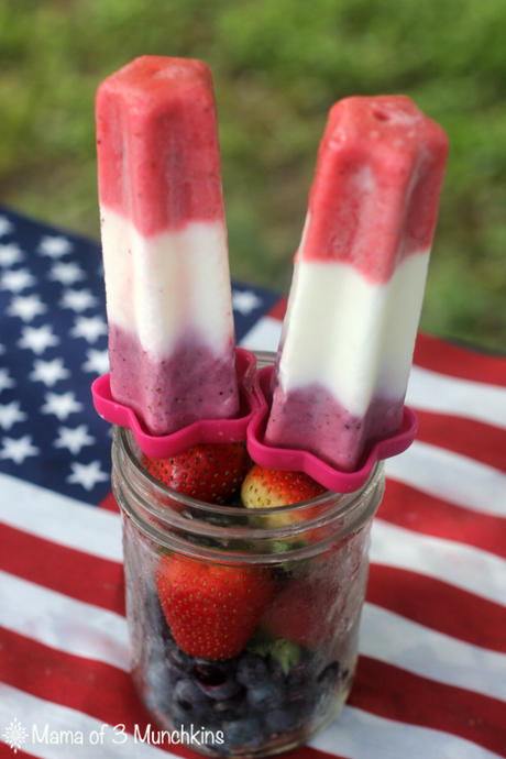 PATRIOTIC BOMB POPS WITH FRUIT & YOGURT