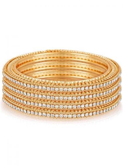 golden-and-off-white-metal-party-bangles