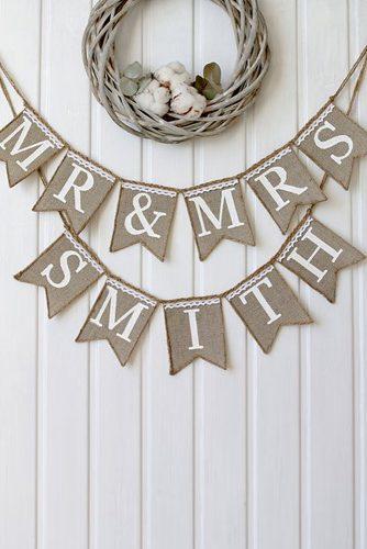 wedding signs mr mrs burlap sign