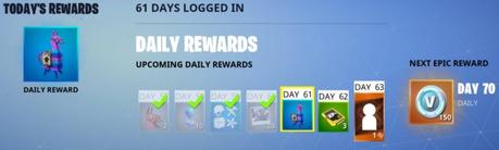 daily login rewards fortnite