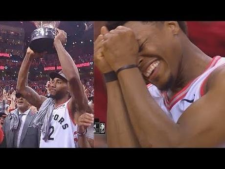 Raptors Share A Special Moment After Game 6 With Eastern Conference Finals Trophy Ceremony!