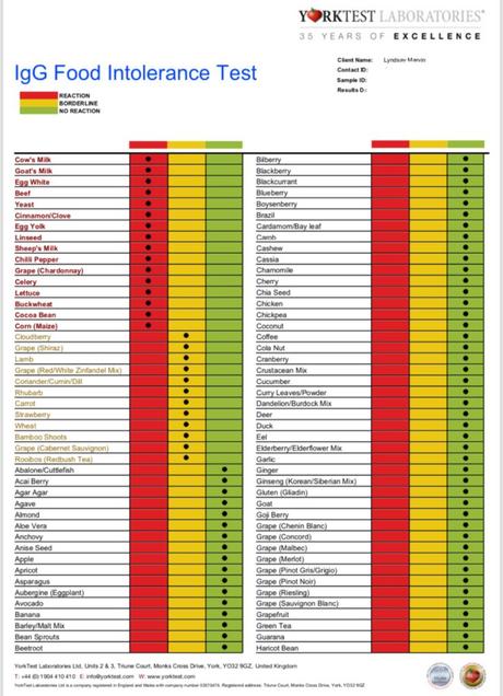 Food Intolerance Testing with York Test Labs Pt 2: Results