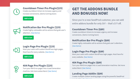 seedprod extra plugins and addons