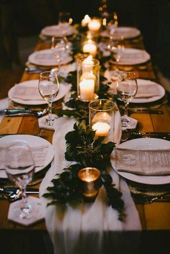 forest wedding theme table decor with candle Bonnie Jenkins