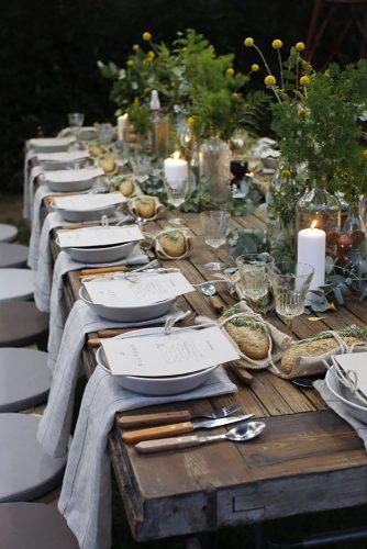 forest wedding theme table decor Elle Decoration