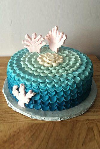 wedding cake shapes sea themed petals shaped