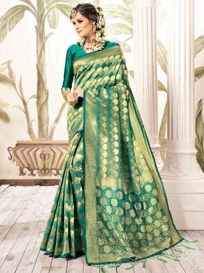 viridian-green-art-silk-kanjeevaram-festival-saree