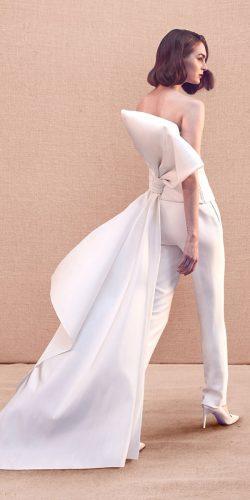wedding dresses spring 2020 jumpsuit with bow simple oscar de la renta