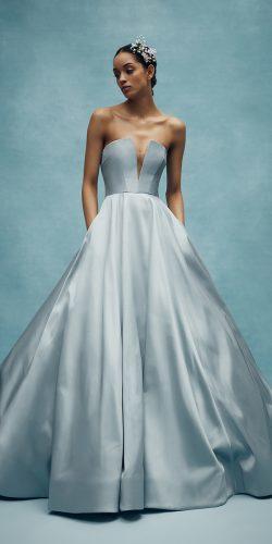  wedding dresses spring 2020 a line simple blue strapless neckline anne barge