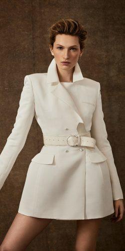 wedding dresses spring 2020 white blazers with long sleeves danielle frankel