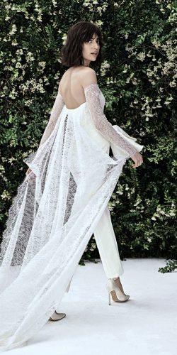 wedding dresses spring 2020 blazers with lace train sleeves carolina herrera