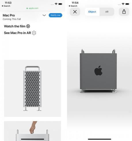 You can use AR to see how the new Mac Pro will look on your desk