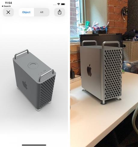 You can use AR to see how the new Mac Pro will look on your desk