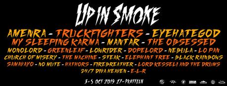 UP IN SMOKE INDOOR FESTIVAL 2019 CONFIRMS MONOLORD + CHURCH OF MISERY + THE MACHINE + FIREBREATHER + E-L-R !