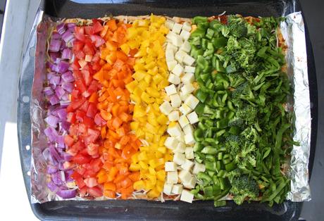 Healthy Homemade Rainbow Pizza