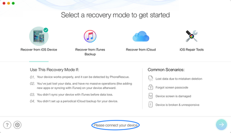 Connect device and launch the app