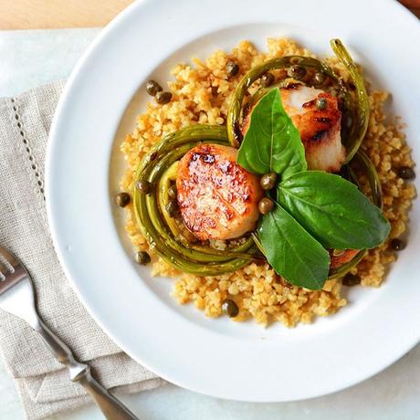 Scallops with pumpkin and couscous