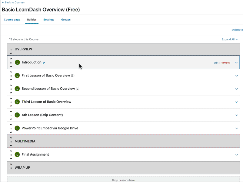 LearnDash Enhancements are out now LearnDash Add New Section