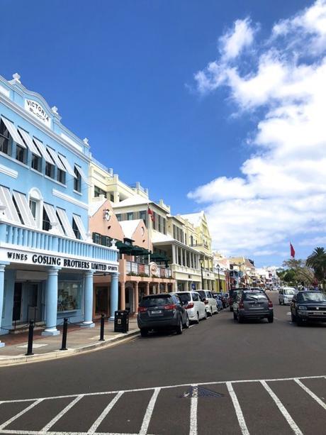 Pastel Buildings in Hamilton Bermuda Downtown