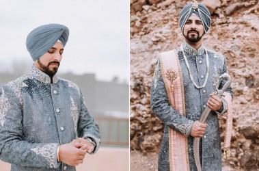 Offbeat Pastels turban to Match the Sherwani