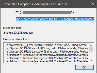 Fix – Windows 10 1903 Cumulative Update (KB4503293) & (KB4503327) Breaks Event Viewer Custom Views Unhandled Exception in Managed code Snap-in