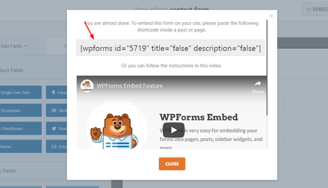 wpforms shortcode