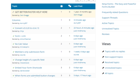 ninja forms support forum