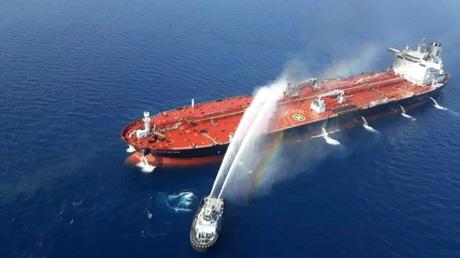 U.S. says Iran took mine off tanker; Iran denies involvement