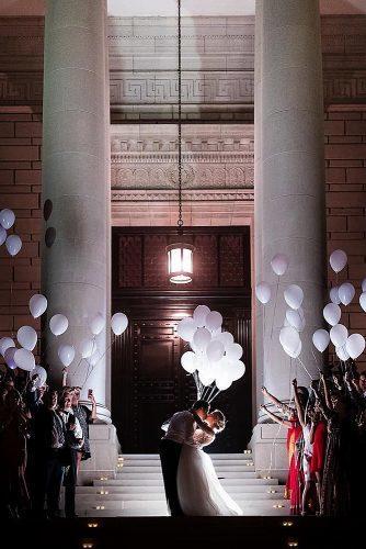 unique wedding reception ideas grand wedding exit with balloons