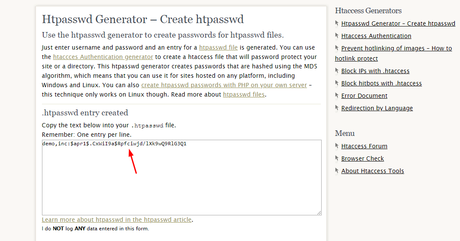 htpassword is created