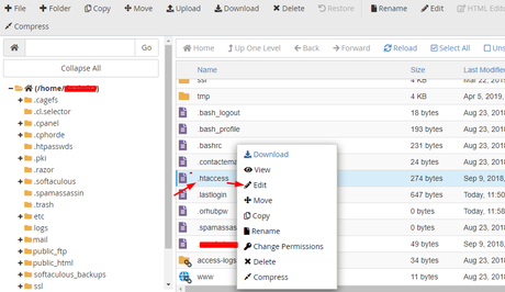 htaccess editing