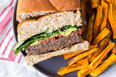 Vegan Black Bean Burgers with Tahini Sauce