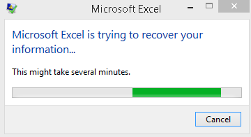 [Fix error] Microsoft Excel is trying to recover your information