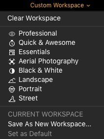 Luminar 3 Workspace