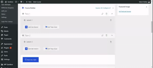 Drag and Drop feature