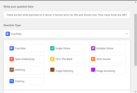 advanced quiz in Tutor LMS