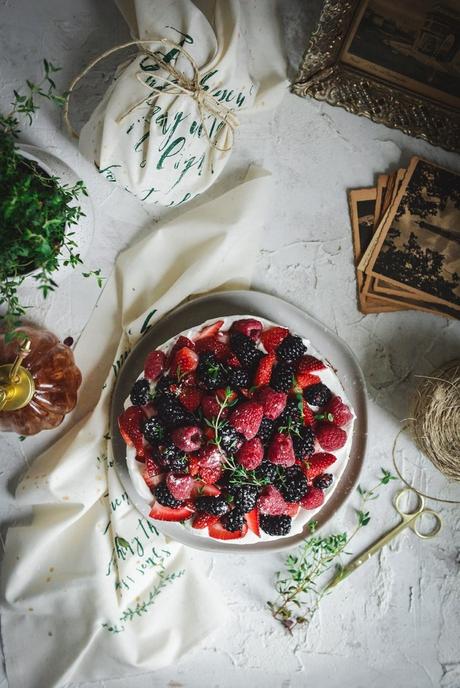 Gluten-Free Vanilla Butter Cake, Whipped Cream & Summer Berries