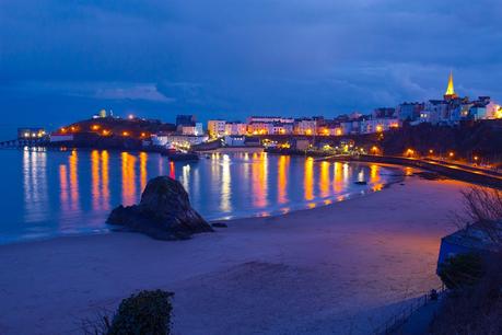 Tenby town at night time