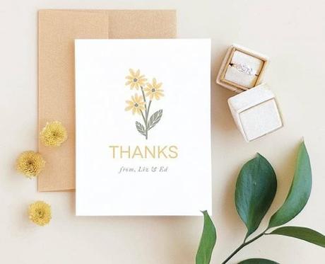 personalize wedding wedding thank you card with rings