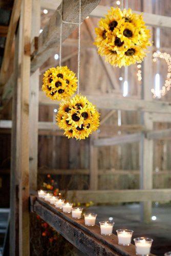 rustic wedding ideas sunflower wedding décor in barn afloral