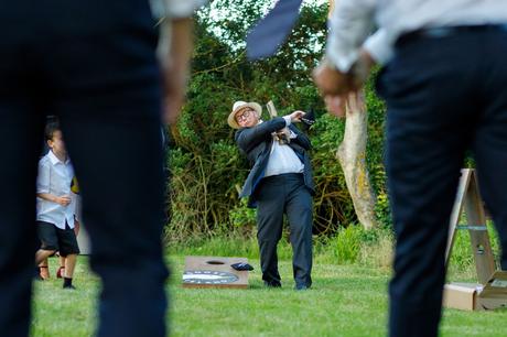 Summer Solstice Wedding – Polly and Steve guests playing outside