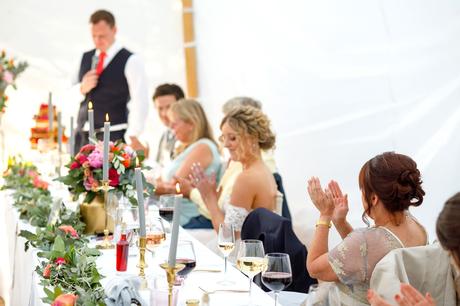 Summer Solstice Wedding – Polly and Steve the mother of the bride applauds the groom