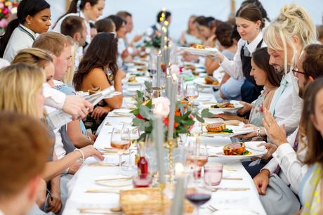 Summer Solstice Wedding – Polly and Steve dinner is served